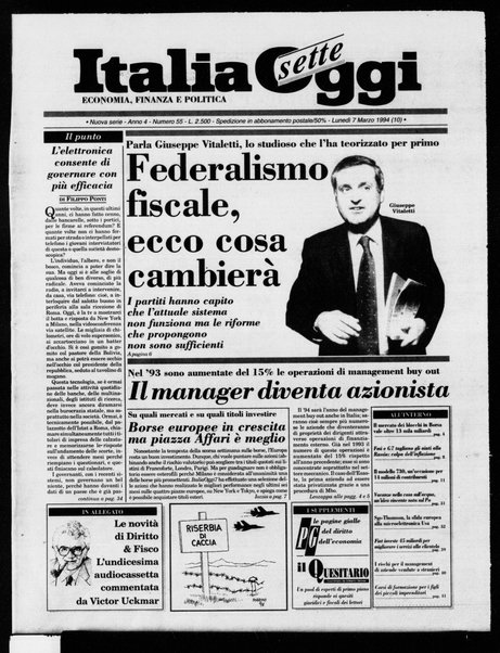 Italia oggi : quotidiano di economia finanza e politica